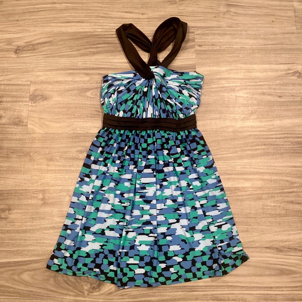 BCBGeneration Cross Neck Blue / Green Dress Size 6